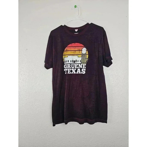 Womens Gruene Texas Graphic Tee Red Short Sleeve Crew Neck XL - Picture 1 of 6